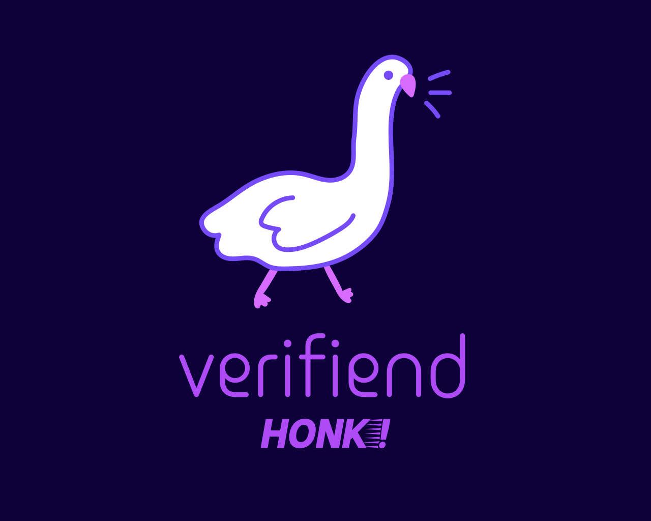 Verifiend logo -- a goose honking